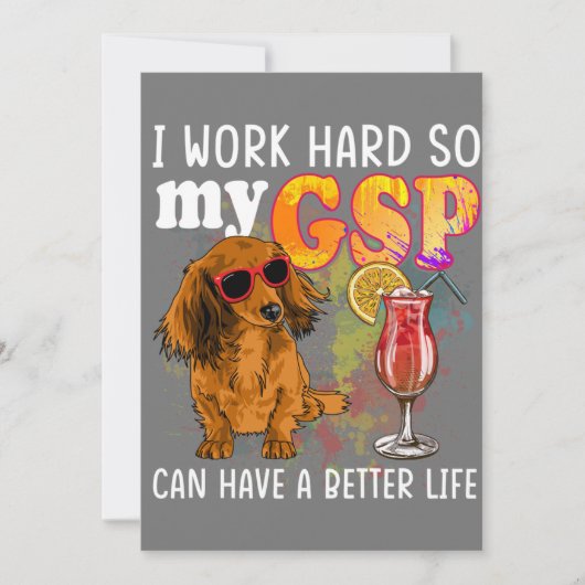 Funny German Shorthaired Pointer Gifts GSP Lover 招待状 (正面)