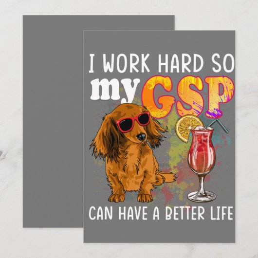Funny German Shorthaired Pointer Gifts GSP Lover 招待状 (正面/裏面)