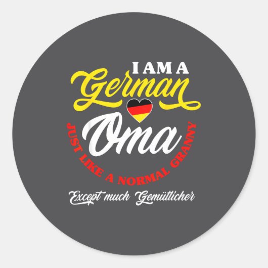 Funny Germany German Oma German Granny Deutsche Om ラウンドシール (正面)