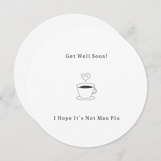 Funny Get Well Soon Man Flu Card 招待状 (正面/裏面)