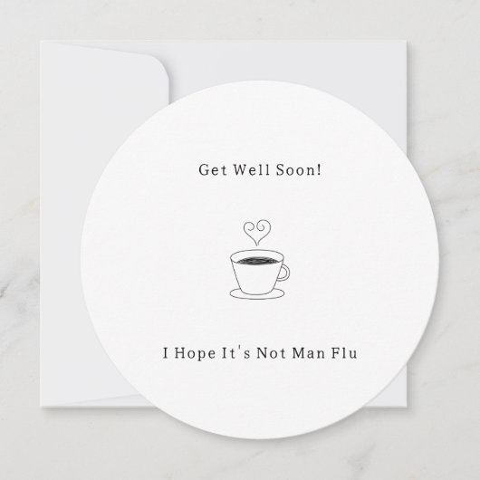 Funny Get Well Soon Man Flu Card 招待状 (正面)