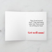 Funny get well wish for beer lover カード (内部)