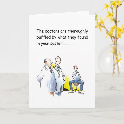 Funny get well wish for him カード (黄色い花)