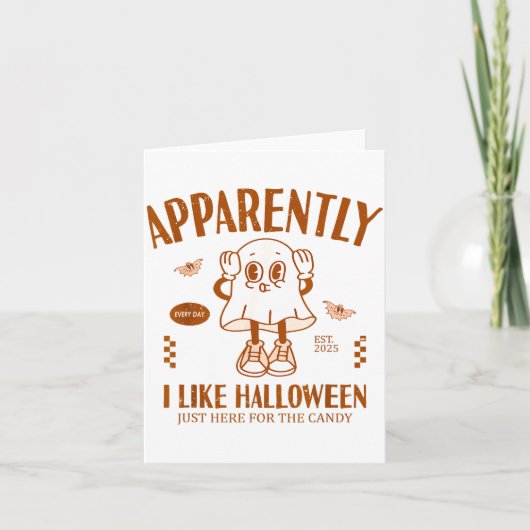 Funny Ghost Apparently, I Like Halloween  カード (正面)