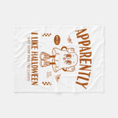 Funny Ghost Apparently, I Like Halloween  フリースブランケット (正面(横))