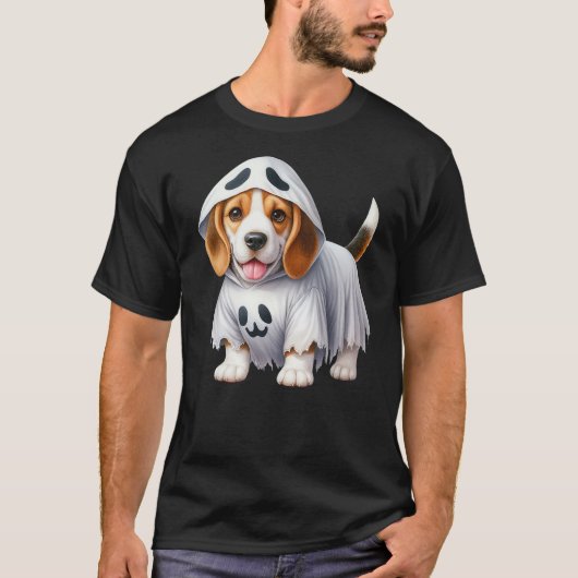 Funny Ghost Beagle Dog Lover Halloween Costume Tシャツ (正面)