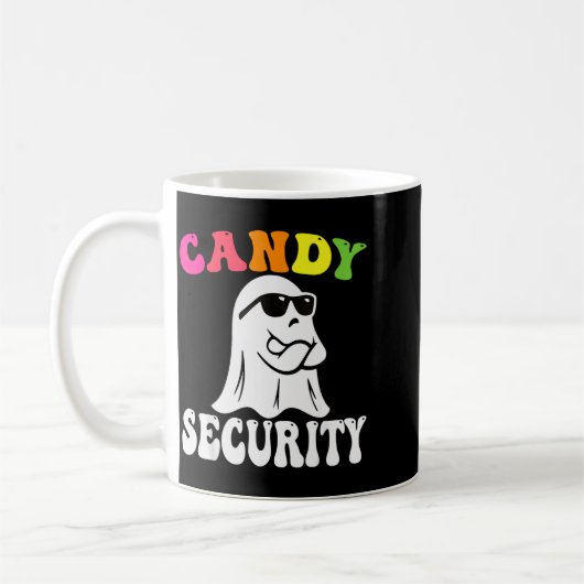Funny Ghost Candy Security Halloween Costume Hallo コーヒーマグカップ (左)