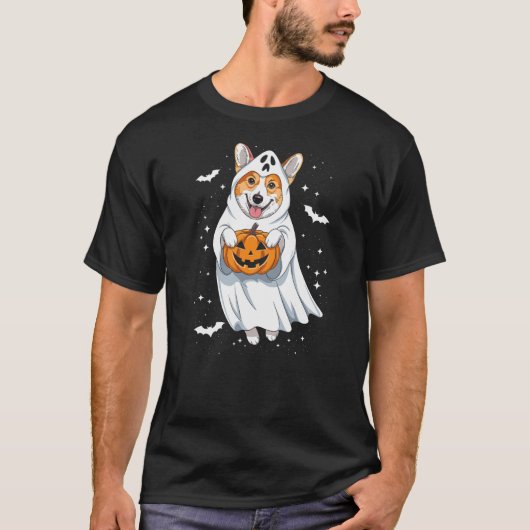 Funny Ghost Corgi Lovers Spooky Halloween Costume  Tシャツ (正面)