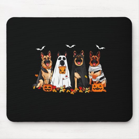 Funny Ghost German Shepherd Halloween Dog Mom Dog  マウスパッド (正面)