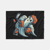 Funny Ghost Ice Hockey Player Halloween Costume Me フリースブランケット (正面(横))