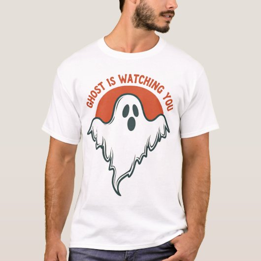Funny Ghost Is Watching You Halloween Spooky Tシャツ (正面)