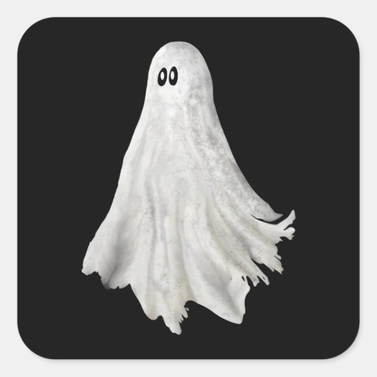 Funny Ghost Of Halloween Past Drawing  スクエアシール (正面)
