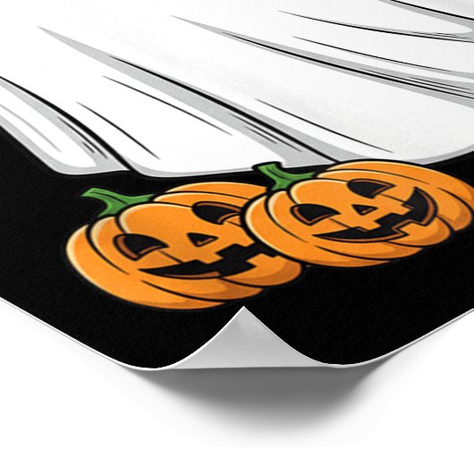 Funny Ghost Parrot Pumpkin Halloween Kids Mens Wom ポスター (角)