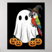 Funny Ghost Parrot Pumpkin Halloween Kids Mens Wom ポスター (正面)
