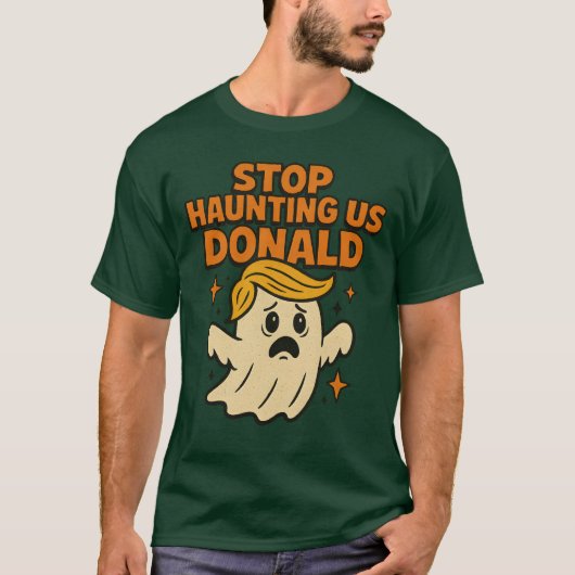 Funny Ghost Protest Stop Haunting Tシャツ (正面)