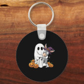 Funny Ghost Pumpkin Halloween Kids Mens Womens  キーホルダー (正面)
