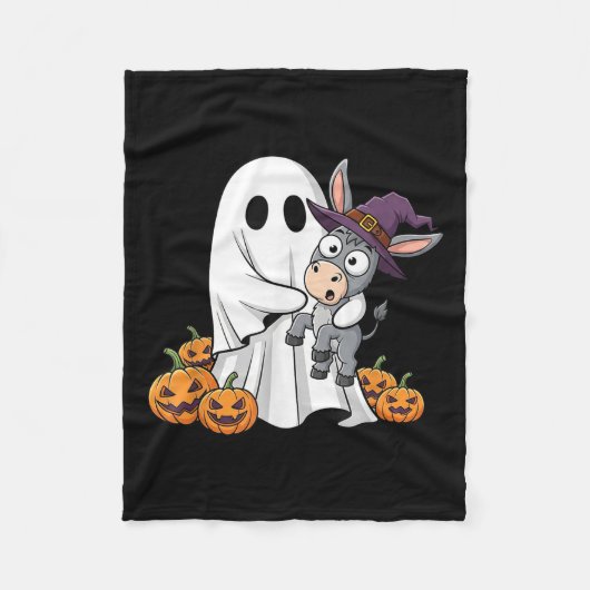 Funny Ghost Pumpkin Halloween Kids Mens Womens フリースブランケット (正面)