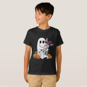 Funny Ghost Pumpkin Halloween Kids Mens Womens  Tシャツ (正面フル)