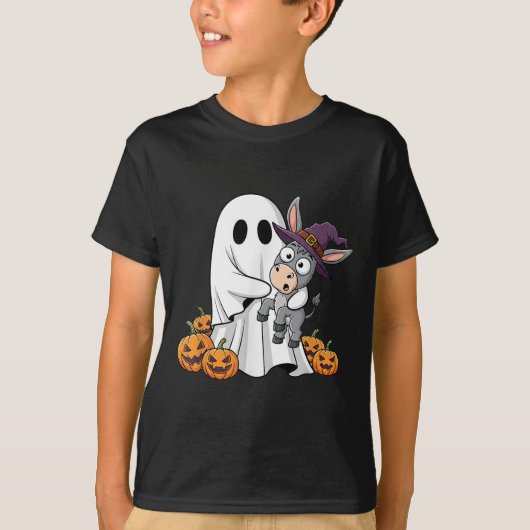 Funny Ghost Pumpkin Halloween Kids Mens Womens  Tシャツ (正面)