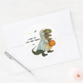 Funny Ghost T-Rex with Pumpkin ラウンドシール (封筒)