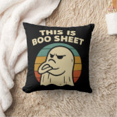 Funny Ghost "This Is Boo Sheet" Retro Halloween クッション (ブランケット)