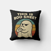 Funny Ghost "This Is Boo Sheet" Retro Halloween クッション (正面)