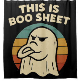 Funny Ghost "This Is Boo Sheet" Retro Halloween シャワーカーテン