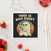 Funny Ghost "This Is Boo Sheet" Retro Halloween スタンダードカクテルナプキン (インサイチュ)