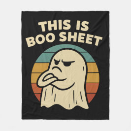 Funny Ghost "This Is Boo Sheet" Retro Halloween フリースブランケット
