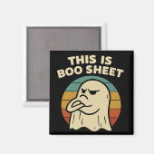 Funny Ghost "This Is Boo Sheet" Retro Halloween マグネット (正面/裏面)