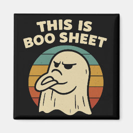 Funny Ghost "This Is Boo Sheet" Retro Halloween マグネット