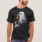 Funny Ghost Walking Dog ghost dog halloween Night Tシャツ (正面)
