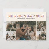 Funny Ghosts Dont Give A Sheet Halloween Photo シーズンカード (正面)