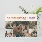 Funny Ghosts Dont Give A Sheet Halloween Photo シーズンカード (スタンド正面)