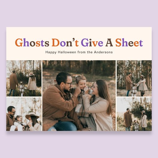 Funny Ghosts Dont Give A Sheet Halloween Photo シーズンカード