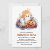 Funny Ghosts Pumpkins Kids Halloween Party 招待状 (正面)