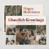 Funny Ghoulish Greetings Halloween Photo シーズンカード (正面/裏面)