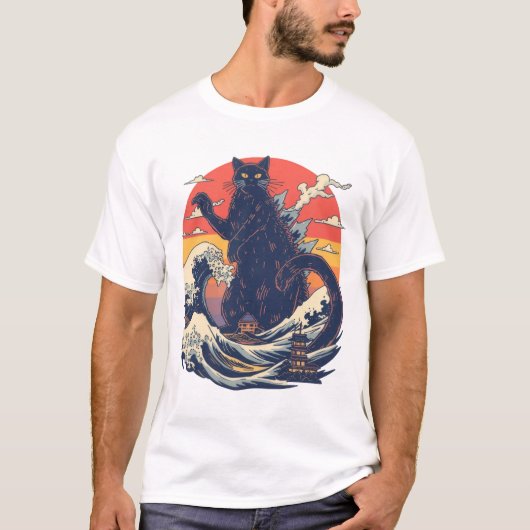 Funny Giant Cat Catzilla Shirt Tシャツ (正面)