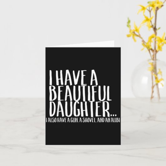 Funny Gif For Dad Don't Mess With My Daughter  カード (黄色い花)