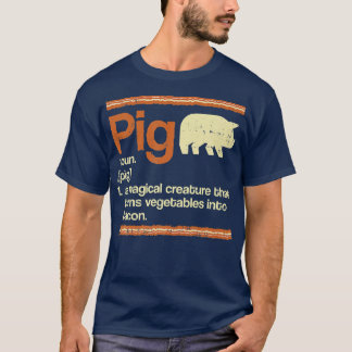 Funny Gift Bacon and Pig Definition Premium  Tシャツ