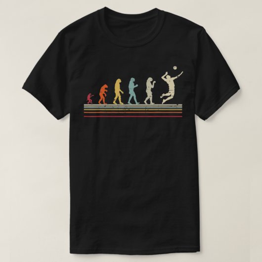 Funny Gift Evolution Design Volleyball and Beach V Tシャツ (デザイン正面)