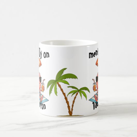Funny Gift Mug - Brain in Vacation Mode コーヒーマグカップ (中央)