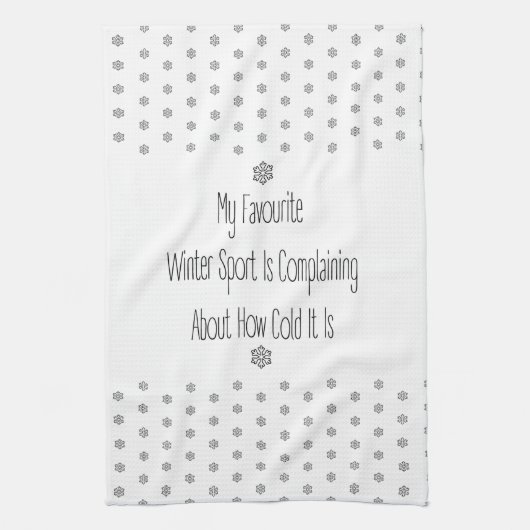 Funny Gift Quote My Favourite Winter Sport Decor キッチンタオル (縦)