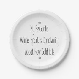 Funny Gift Quote My Favourite Winter Sport Decor ペーパープレート