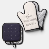 Funny Gift Quote My Favourite Winter Sport Decor 鍋つかみ&鍋敷きセット (正面/裏面)