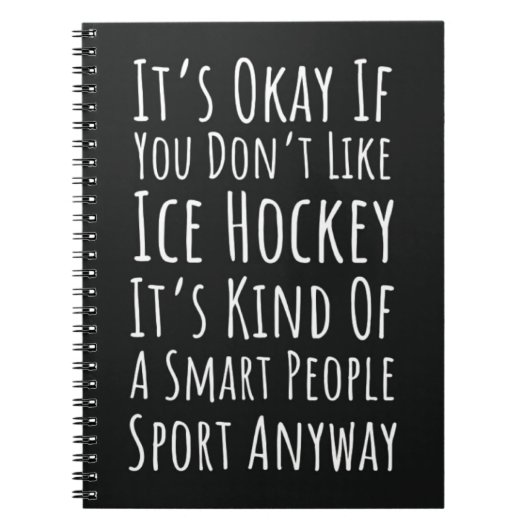 Funny Gifts For Ice Hockey Lovers Player Quote ノートブック (正面)