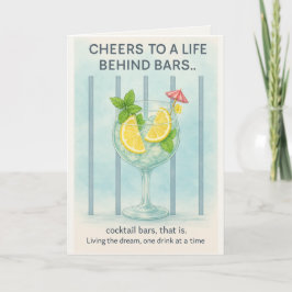 Funny Gin Lover Birthday Card – Cocktail Humor カード