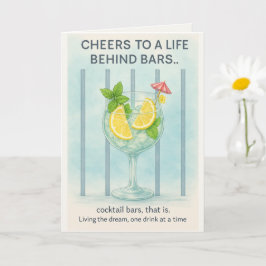 Funny Gin Lover Birthday Card – Cocktail Humor カード