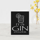 Funny Gin Tonic Saying Oh It's Gin O'clock  カード (黄色い花)