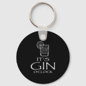 Funny Gin Tonic Saying Oh It's Gin O'clock  キーホルダー (正面)